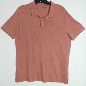 Vince Men's Classic Slim Fit Golf Tennis Slub Pima Cotton Polo Shirt Terracotta